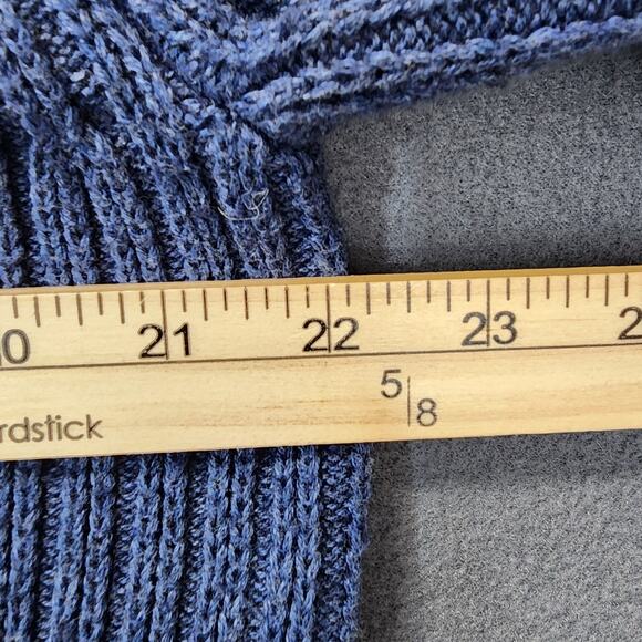 Duluth Mens Sweater Large Blue Wool Shawl Brigadier Infantry Henley Classic - Picture 4 of 10